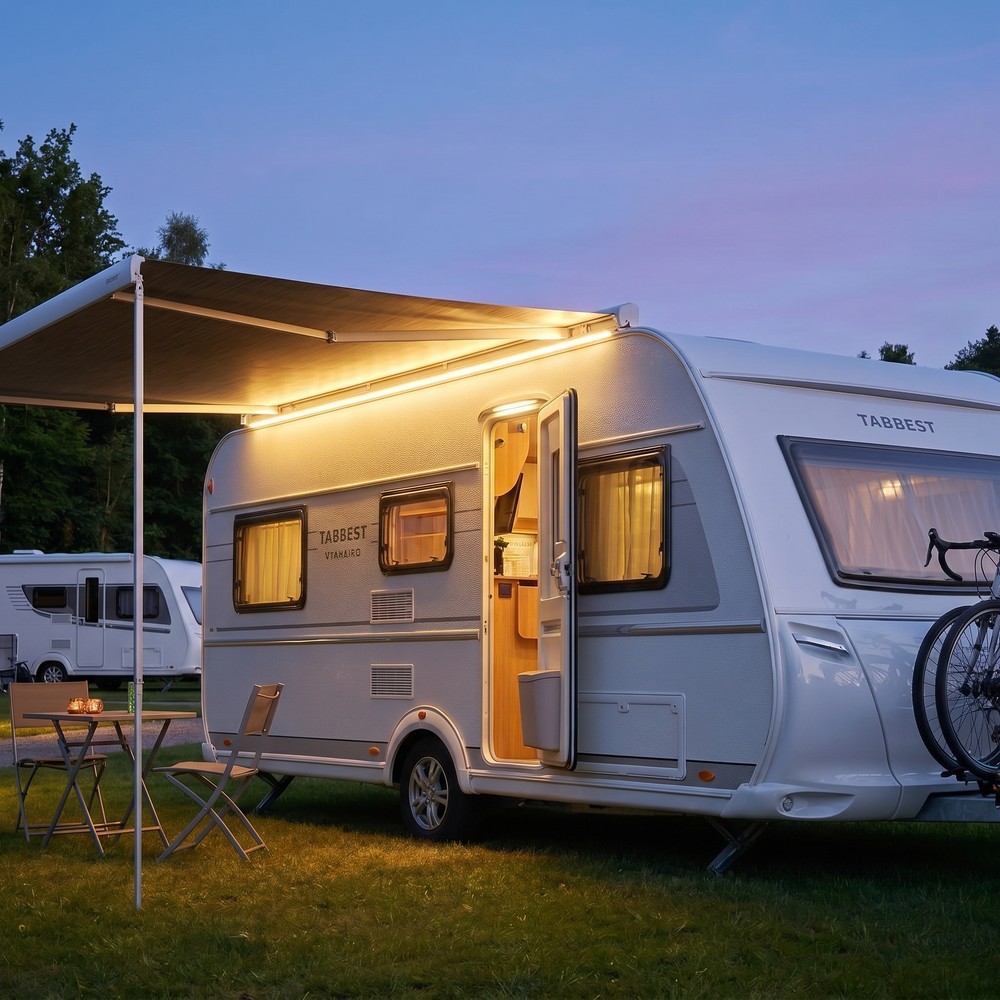 Lysbånd Til Campingvogn Autocamper Markise Fortelt 12v Strip Ip68 Vandtæt Kulør : Varm