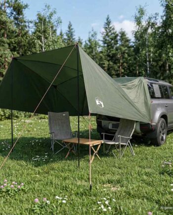Bil Telt Med Tag Army Grøn 308 215 220 Polyester Stål
