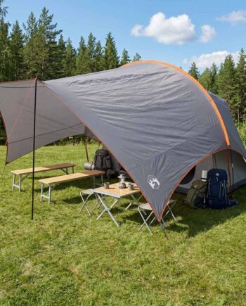 Camping Tarp Vandafvisende Grå Orange 550 400 230