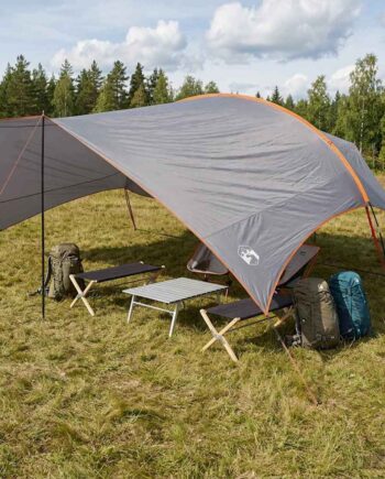Camping Tarp Vandafvisende Grå Orange 695 580 200