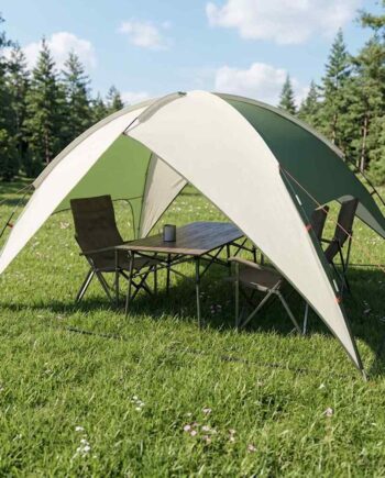 Camping Telt Med Regnslag Vandafvisende Grøn 360 245 185