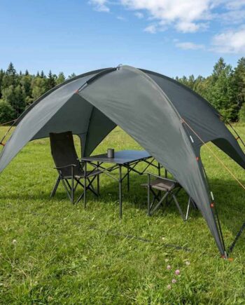Camping Telt Med Regnslag Vandafvisende Kuppel Army Grøn