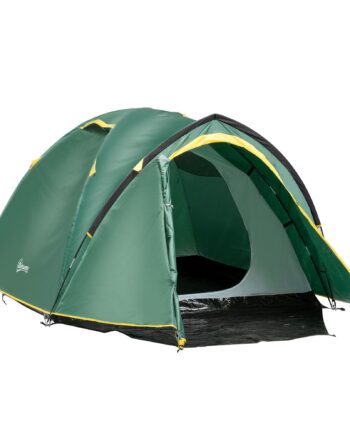 Telt Til Personer 190t Campingtelt Med Pløkker Kuppeltelt Glasfiber Polyester Grøngul 325 183 130