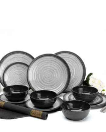 Granite Grey Premium Melamin Servicesæt