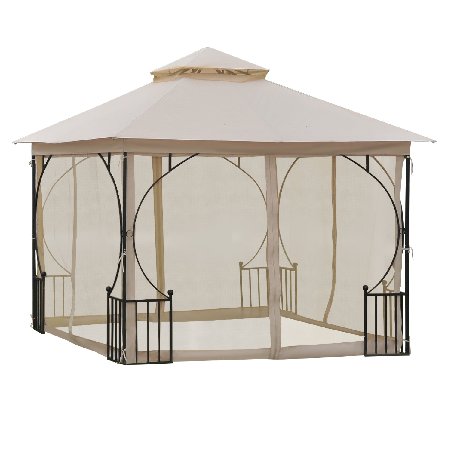 Havepavillon Telt Inklusive Monteringsbeslag Vejrbestandig 295 295 275 Beige Sort