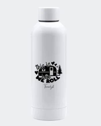 Hvid Aluminium Flaske Camping Termoflaske Med Print Hvid Hvid 500ml
