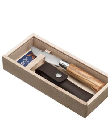 Opinel No8 Stainless Steel Gift Box Oliven