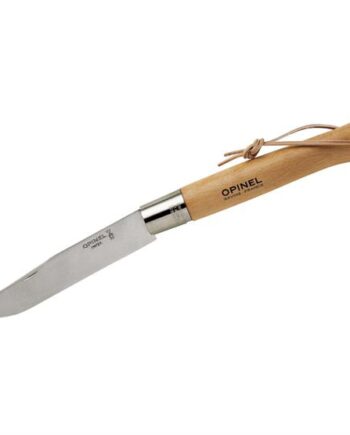 Opinel No8 Stainless Steel Læderstrop Bøg