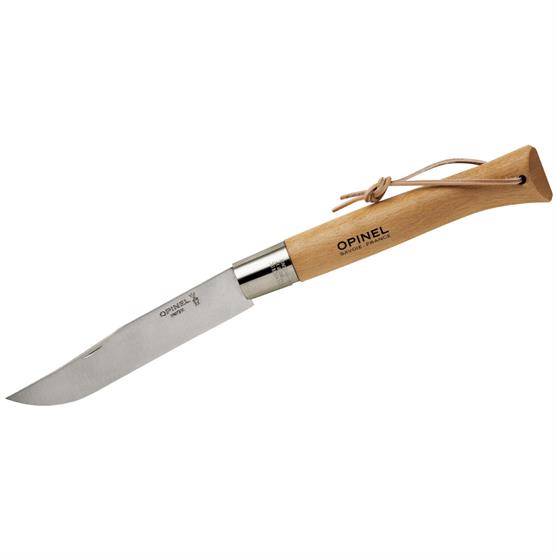 Opinel No8 Stainless Steel Læderstrop Bøg