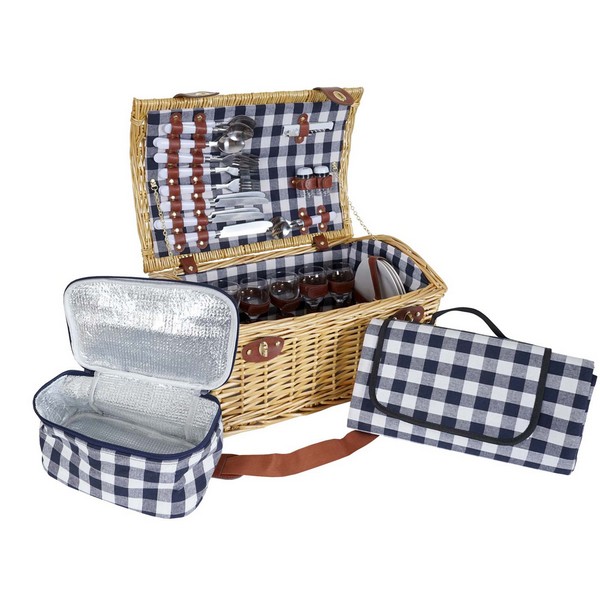 Picnickurv Til Personer Picnicsæt Med Picnictæppe Køletaske