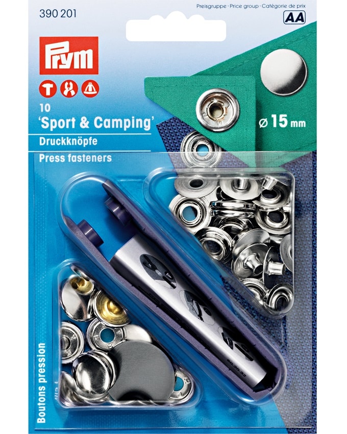 Trykknapper Sølv Sport Camping
